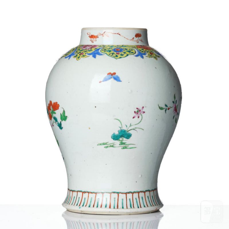 A large famille rose 'peacock' jar, - 图4